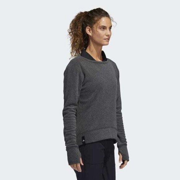 ADIDAS BNWOT Womens Gray Terry Fleece Pulllover Sz Small Sweatshirt - Picture 9 of 9